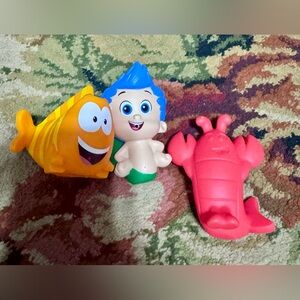Bubble Guppies HTF 2012-2013 3 PC Bath Squirters Colorful Bath Toy Set for Kids